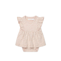 Organic Cotton Elianna Playsuit - Rosalie Field Rose Childrens Playsuit from Jamie Kay Australia