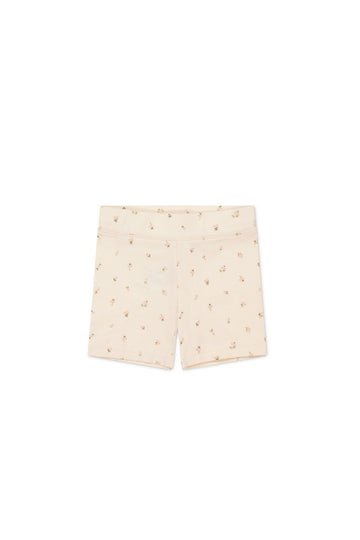 Organic Cotton Everyday Bike Short - Ditsy Berry Rose Childrens Short from Jamie Kay Australia