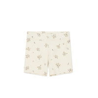 Organic Cotton Everyday Bike Short - Goldie Bouquet Egret Childrens Short from Jamie Kay Australia