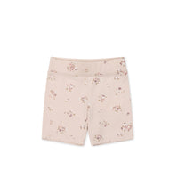 Organic Cotton Everyday Bike Short - Petite Fleur Soft Peony Childrens Short from Jamie Kay Australia