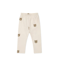 Organic Cotton Everyday Legging - Bobbie Bear Tofu Childrens Legging from Jamie Kay Australia