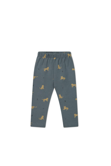 Organic Cotton Everyday Legging - Lenny Leopard Smoke Childrens Legging from Jamie Kay Australia