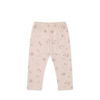 Organic Cotton Everyday Legging - Petite Fleur Soft Peony Childrens Legging from Jamie Kay Australia