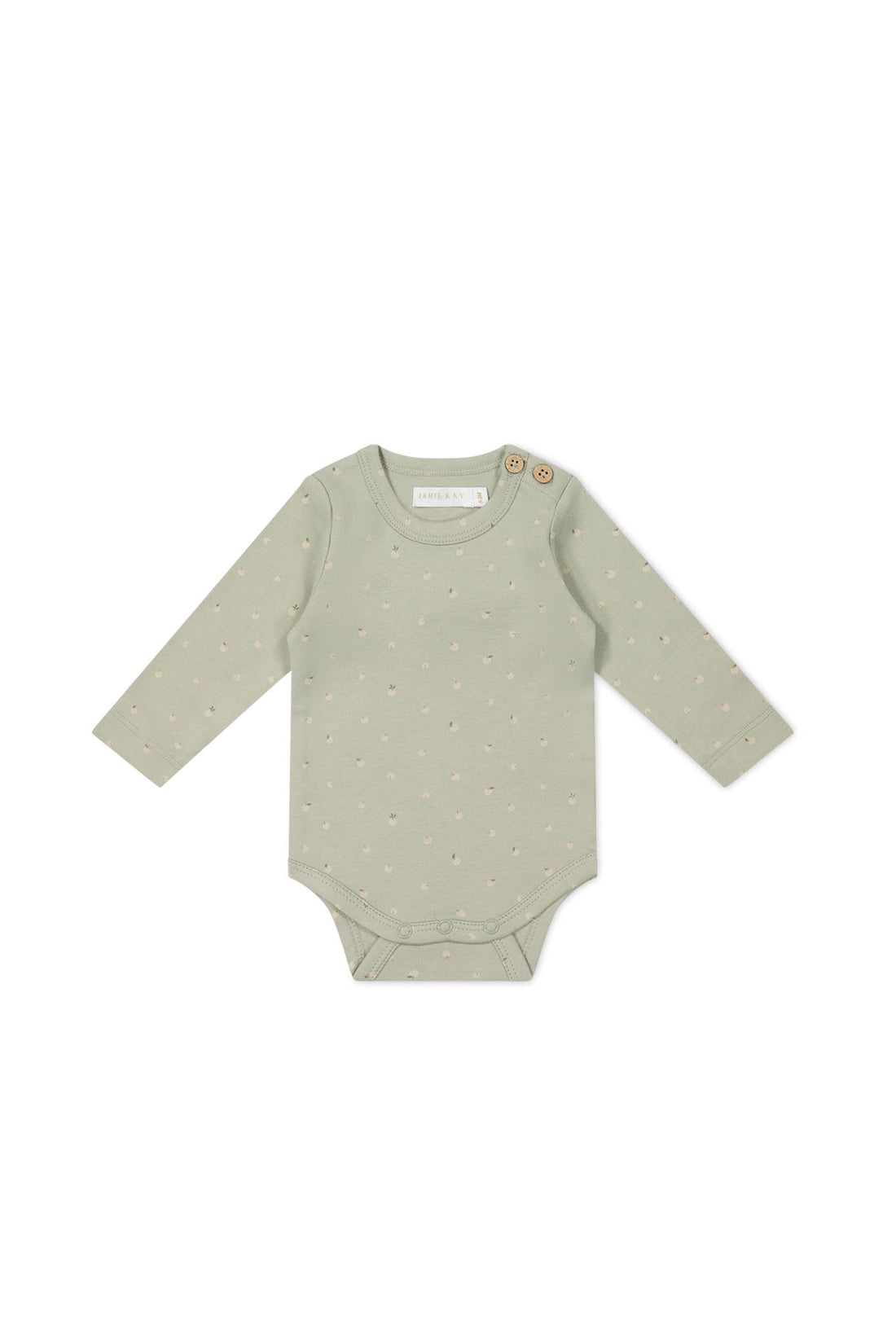 Organic Cotton Fernley Bodysuit - Fresh Apples Abbey Stone Childrens Bodysuit from Jamie Kay Australia