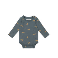 Organic Cotton Fernley Bodysuit - Lenny Leopard Smoke Childrens Bodysuit from Jamie Kay Australia