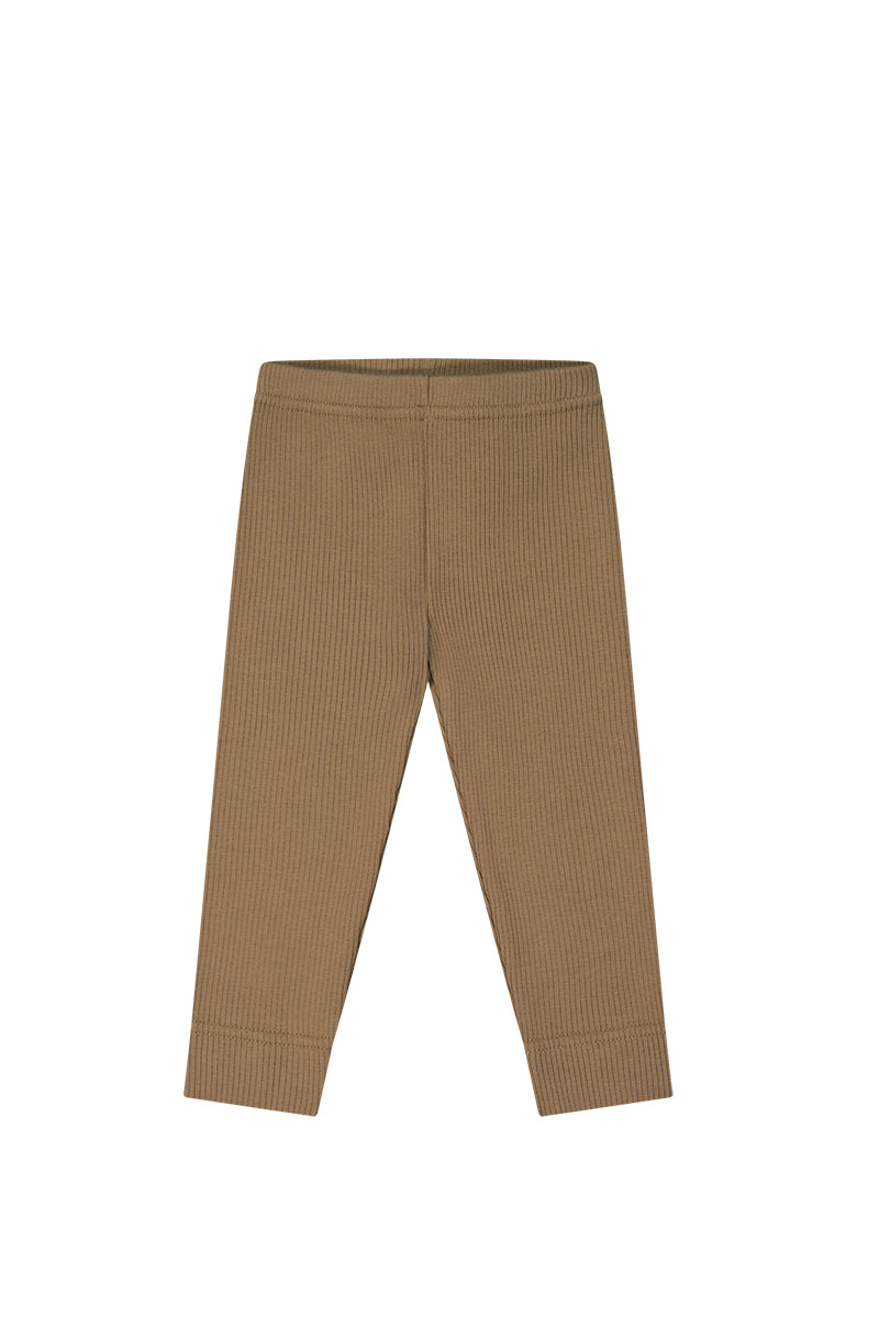 Organic Cotton Fine Rib Legging - Caramel Childrens Legging from Jamie Kay Australia