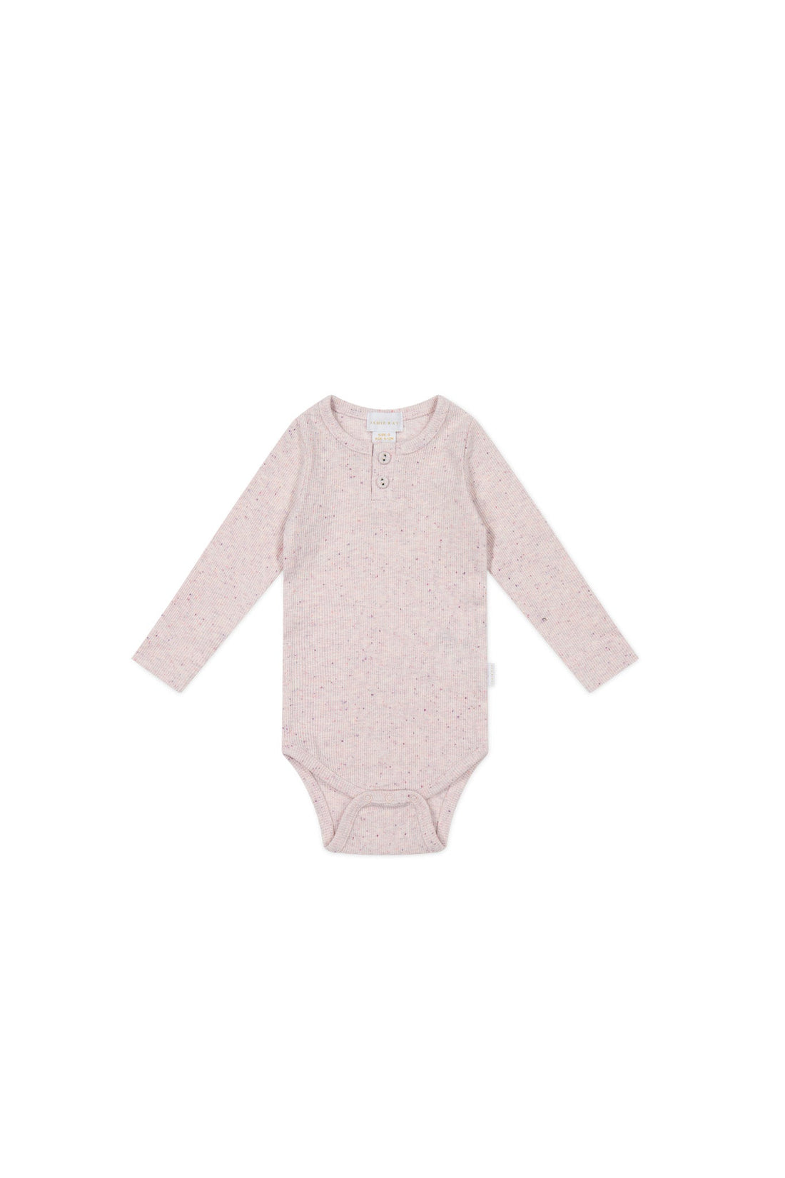 Organic Cotton Fine Rib Long Sleeve Bodysuit - Tulip Fleck Childrens Bodysuit from Jamie Kay Australia