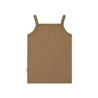 Organic Cotton Fine Rib Singlet - Caramel Childrens Singlet from Jamie Kay Australia