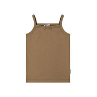 Organic Cotton Fine Rib Singlet - Caramel Childrens Singlet from Jamie Kay Australia