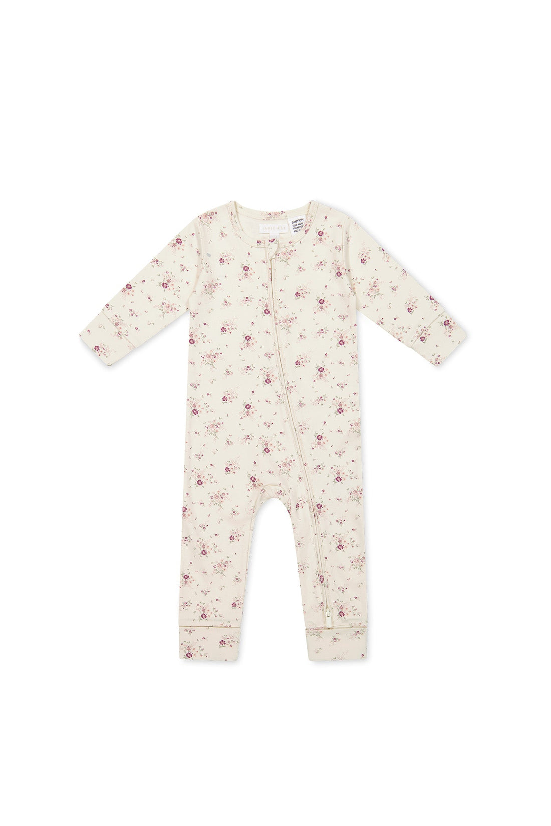 Organic Cotton Frankie Onepiece - Sweet William Floral Natural Childrens Onepiece from Jamie Kay Australia