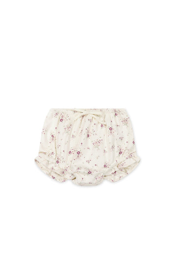 Organic Cotton Frill Bloomer - Sweet William Floral Natural Childrens Bloomer from Jamie Kay Australia