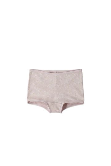 Organic Cotton Girls Shortie - Addie Lilac Childrens Underwear from Jamie Kay Australia