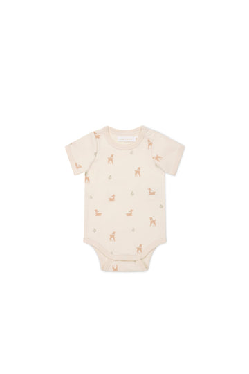 Organic Cotton Hudson Short Sleeve Bodysuit - Fable Deer Cloud Childrens Bodysuit from Jamie Kay Australia