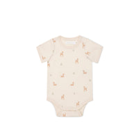 Organic Cotton Hudson Short Sleeve Bodysuit - Fable Deer Cloud Childrens Bodysuit from Jamie Kay Australia