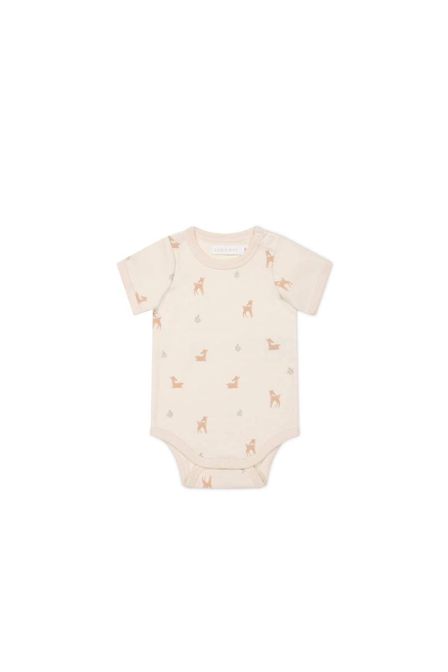 Organic Cotton Hudson Short Sleeve Bodysuit - Fable Deer Cloud Childrens Bodysuit from Jamie Kay Australia