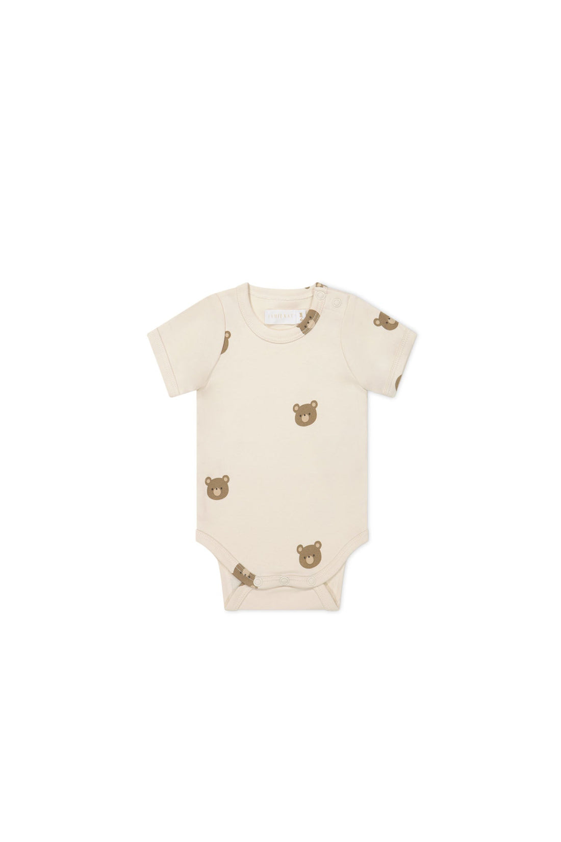 Organic Cotton Hudson Short Sleeve Bodysuit - Bobbie Bear Tofu Childrens Bodysuit from Jamie Kay Australia