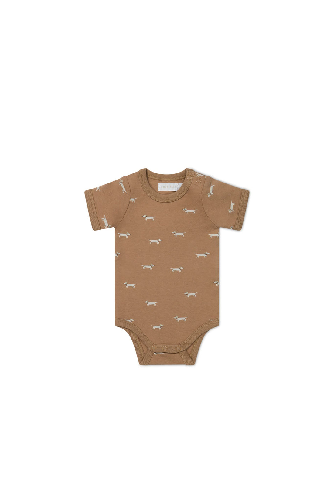 Organic Cotton Hudson Short Sleeve Bodysuit - Cosy Basil Spiced Childrens Bodysuit from Jamie Kay Australia