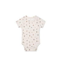 Organic Cotton Hudson Short Sleeve Bodysuit - Foraging Friends Childrens Bodysuit from Jamie Kay Australia