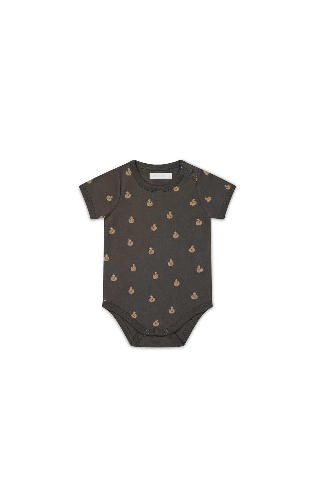 Organic Cotton Hudson Short Sleeve Bodysuit - Fox Cubs Wolf Childrens Bodysuit from Jamie Kay Australia