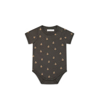 Organic Cotton Hudson Short Sleeve Bodysuit - Fox Cubs Wolf Childrens Bodysuit from Jamie Kay Australia