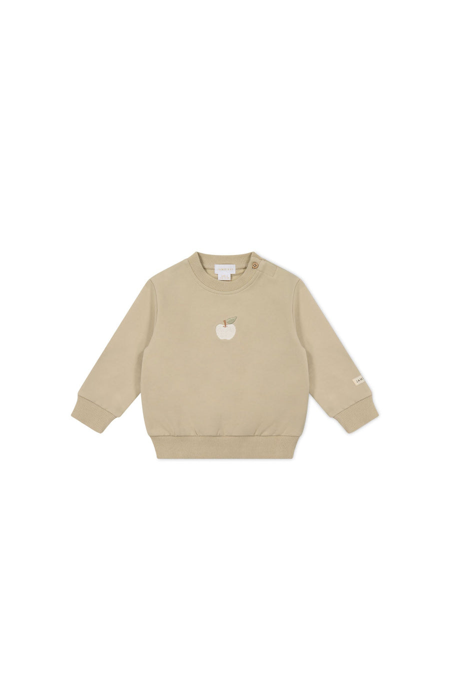 Organic Cotton Jalen Oversized Jumper - Biscuit Fresh Apple Childrens Sweatshirting from Jamie Kay Australia