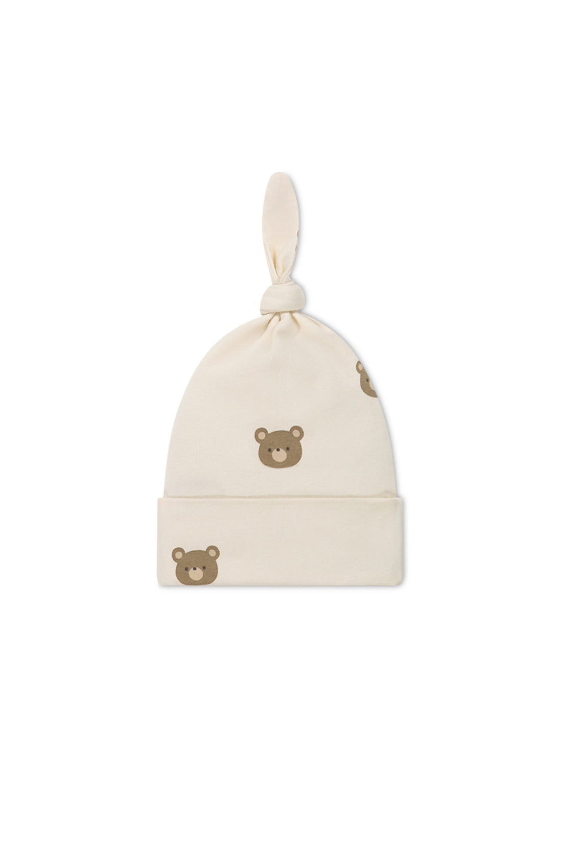 Organic Cotton Knot Beanie - Bobbie Bear Tofu Childrens Beanie from Jamie Kay Australia