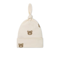 Organic Cotton Knot Beanie - Bobbie Bear Tofu Childrens Beanie from Jamie Kay Australia