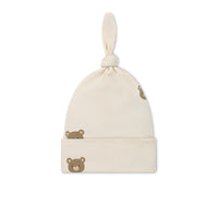 Organic Cotton Knot Beanie - Bobbie Bear Tofu Childrens Beanie from Jamie Kay Australia