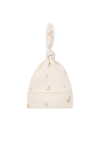 Organic Cotton Knot Beanie - Fable Deer Cloud Childrens Hat from Jamie Kay Australia