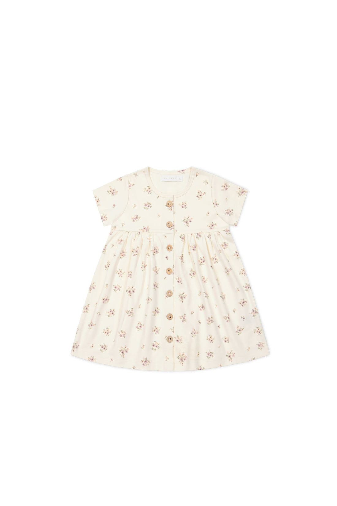 Organic Cotton Lola Dress - Goldie Bouquet Egret Childrens Dress from Jamie Kay Australia