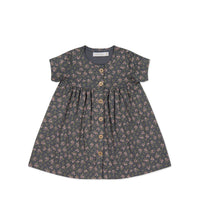 Organic Cotton Lola Dress - Rosalie Floral Lava Childrens Dress from Jamie Kay Australia