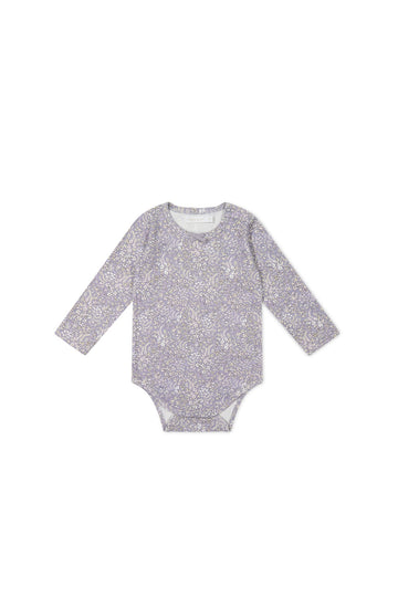 Organic Cotton Long Sleeve Bodysuit - April Lilac Childrens Bodysuit from Jamie Kay Australia