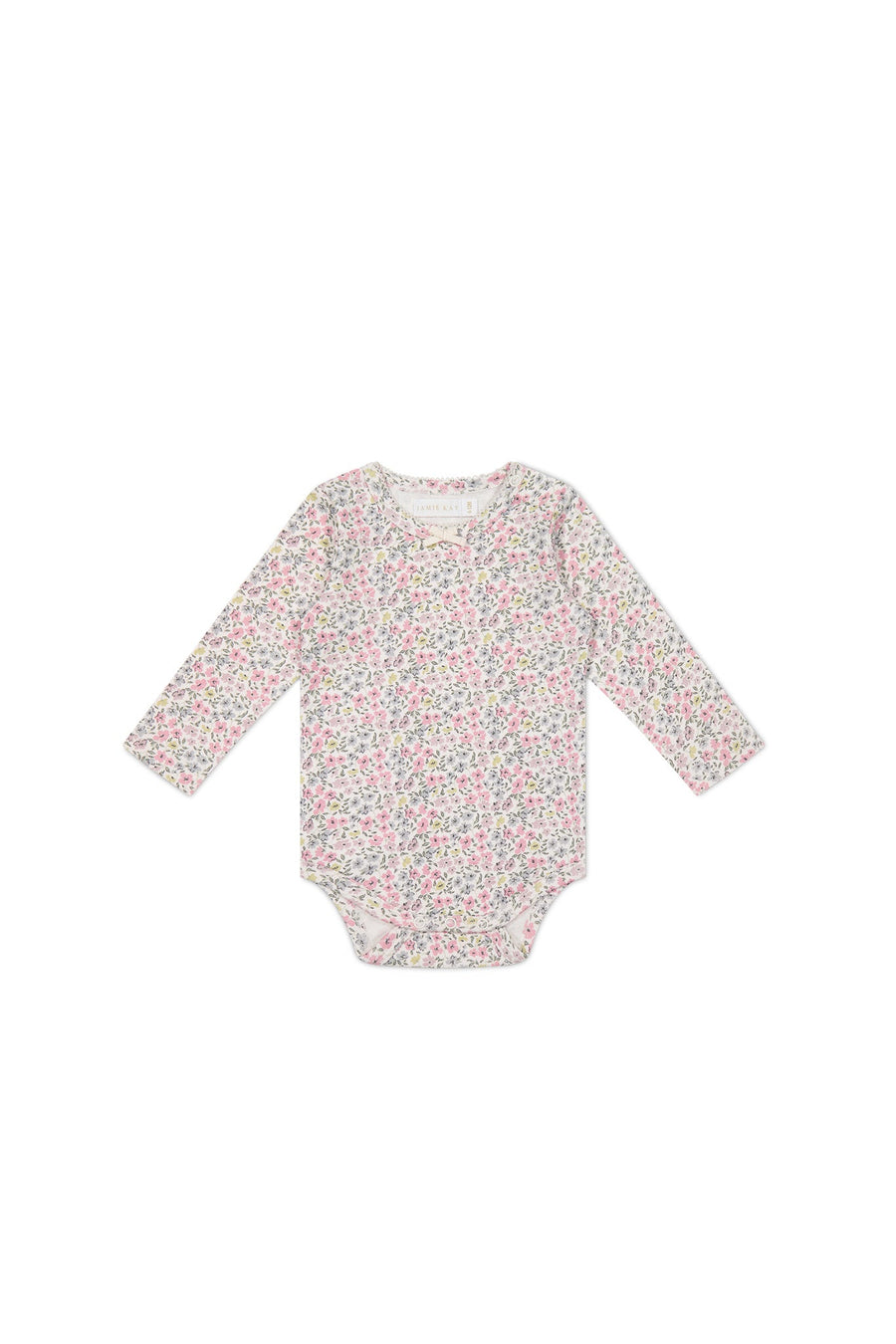 Organic Cotton Long Sleeve Bodysuit - Fifi Mini Slightly Pink Childrens Bodysuit from Jamie Kay Australia