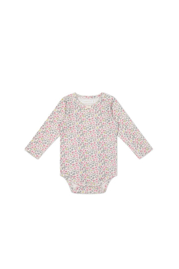 Organic Cotton Long Sleeve Bodysuit - Fifi Mini Slightly Pink Childrens Bodysuit from Jamie Kay Australia