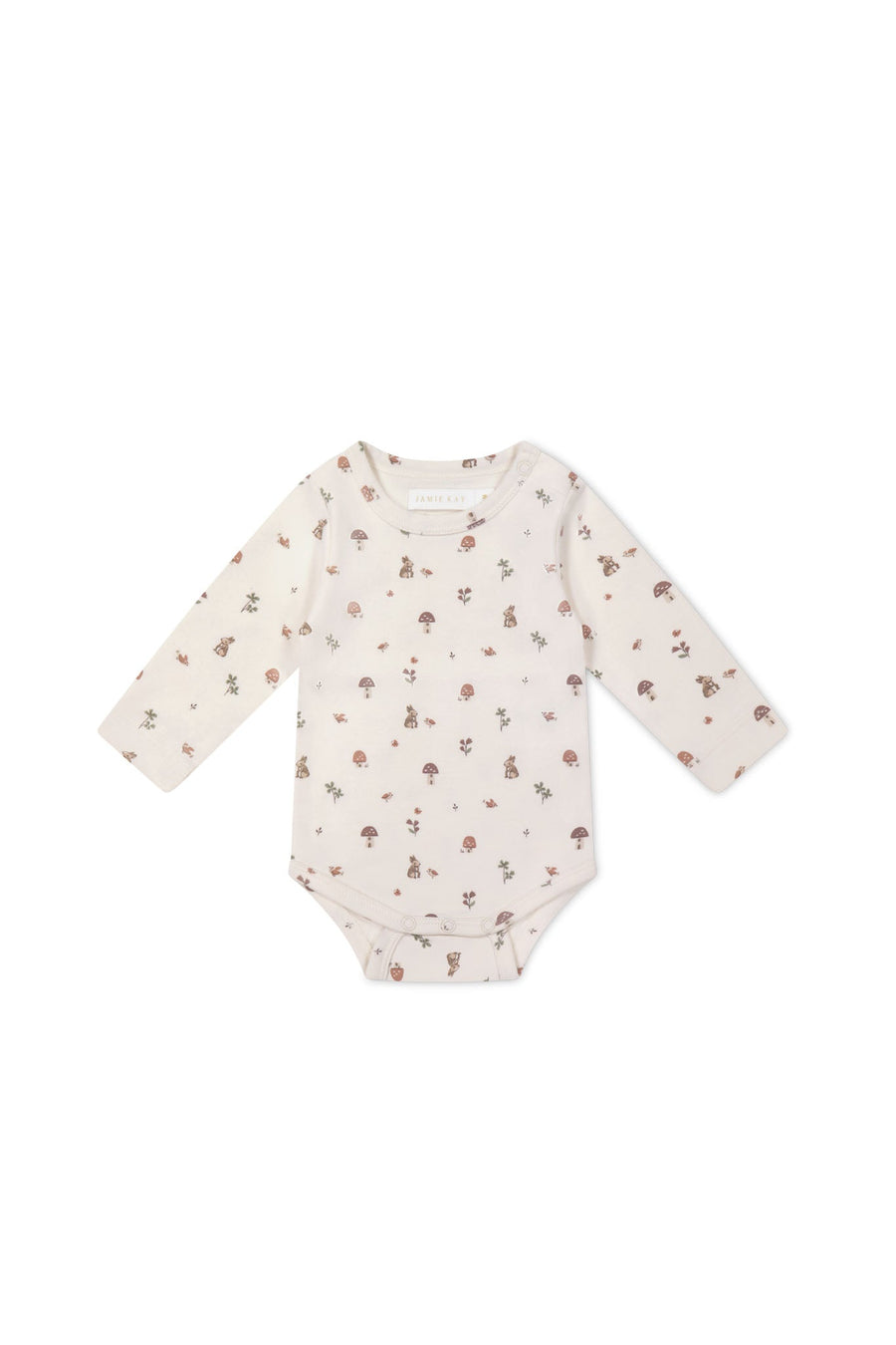 Organic Cotton Long Sleeve Bodysuit - Foraging Friends Childrens Bodysuit from Jamie Kay Australia