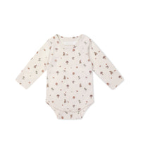 Organic Cotton Long Sleeve Bodysuit - Foraging Friends Childrens Bodysuit from Jamie Kay Australia