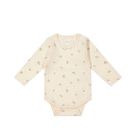 Organic Cotton Long Sleeve Bodysuit - Meredith Egret Childrens Bodysuit from Jamie Kay Australia