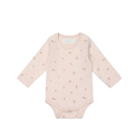 Organic Cotton Long Sleeve Bodysuit - Meredith Morganite Childrens Bodysuit from Jamie Kay Australia