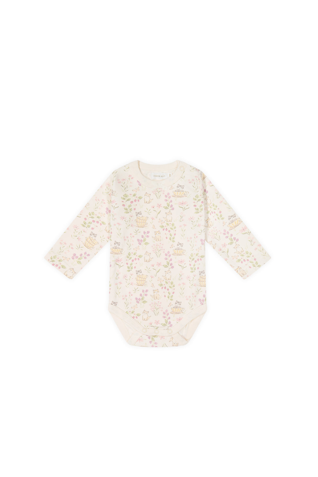 Organic Cotton Long Sleeve Bodysuit - Moons Garden Childrens Bodysuit from Jamie Kay Australia