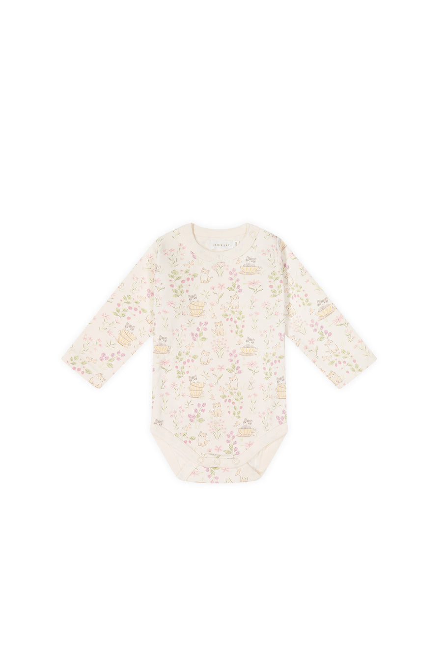 Organic Cotton Long Sleeve Bodysuit - Moons Garden Childrens Bodysuit from Jamie Kay Australia