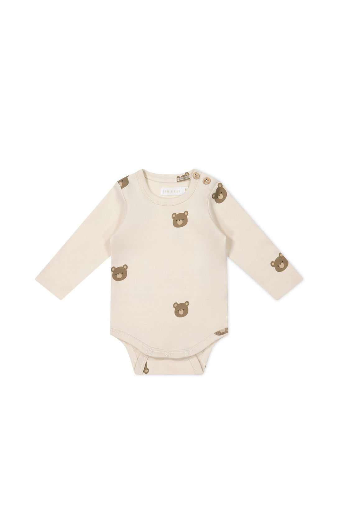 Organic Cotton Fernley Bodysuit - Bobbie Bear Tofu Childrens Bodysuit from Jamie Kay Australia