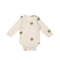 Organic Cotton Fernley Bodysuit - Bobbie Bear Tofu Childrens Bodysuit from Jamie Kay Australia