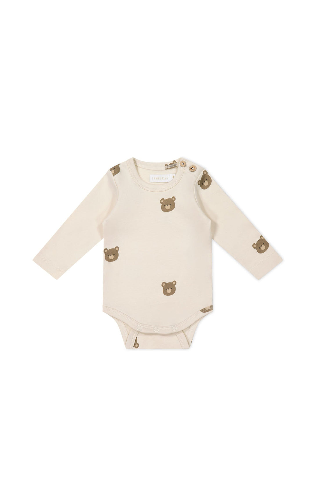 Organic Cotton Fernley Bodysuit - Bobbie Bear Tofu Childrens Bodysuit from Jamie Kay Australia