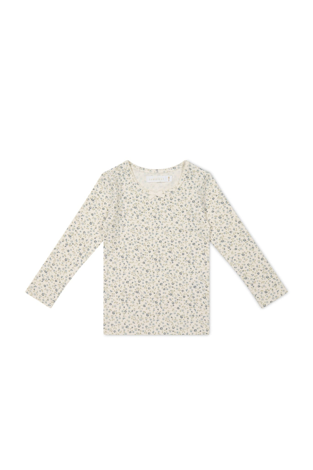 Organic Cotton Long Sleeve Top - Dainty Egret Blues Childrens Top from Jamie Kay Australia