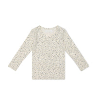 Organic Cotton Long Sleeve Top - Dainty Egret Blues Childrens Top from Jamie Kay Australia