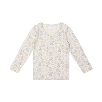 Organic Cotton Long Sleeve Top - Moons Garden Lavender Childrens Top from Jamie Kay Australia