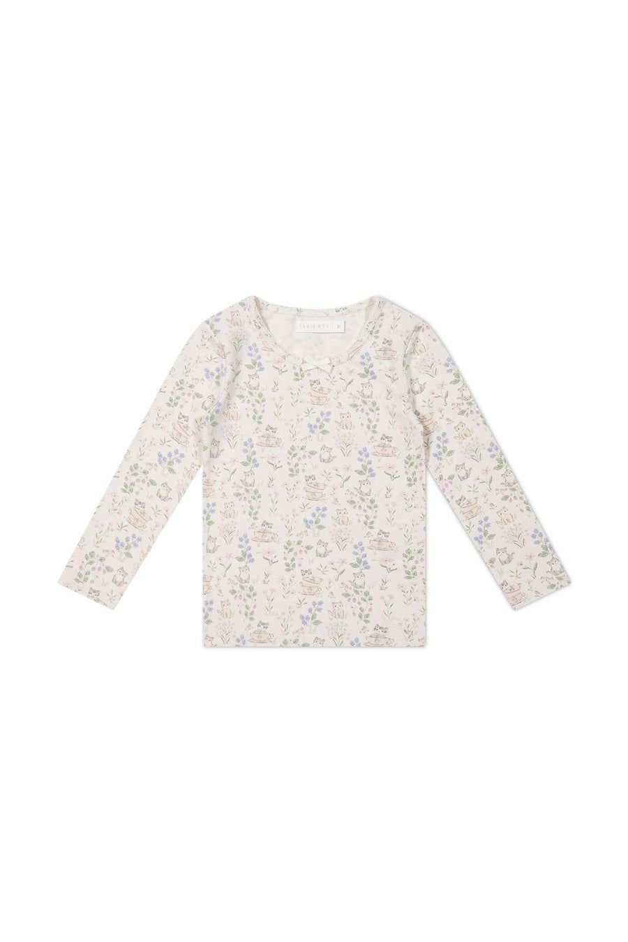 Organic Cotton Long Sleeve Top - Moons Garden Lavender Childrens Top from Jamie Kay Australia