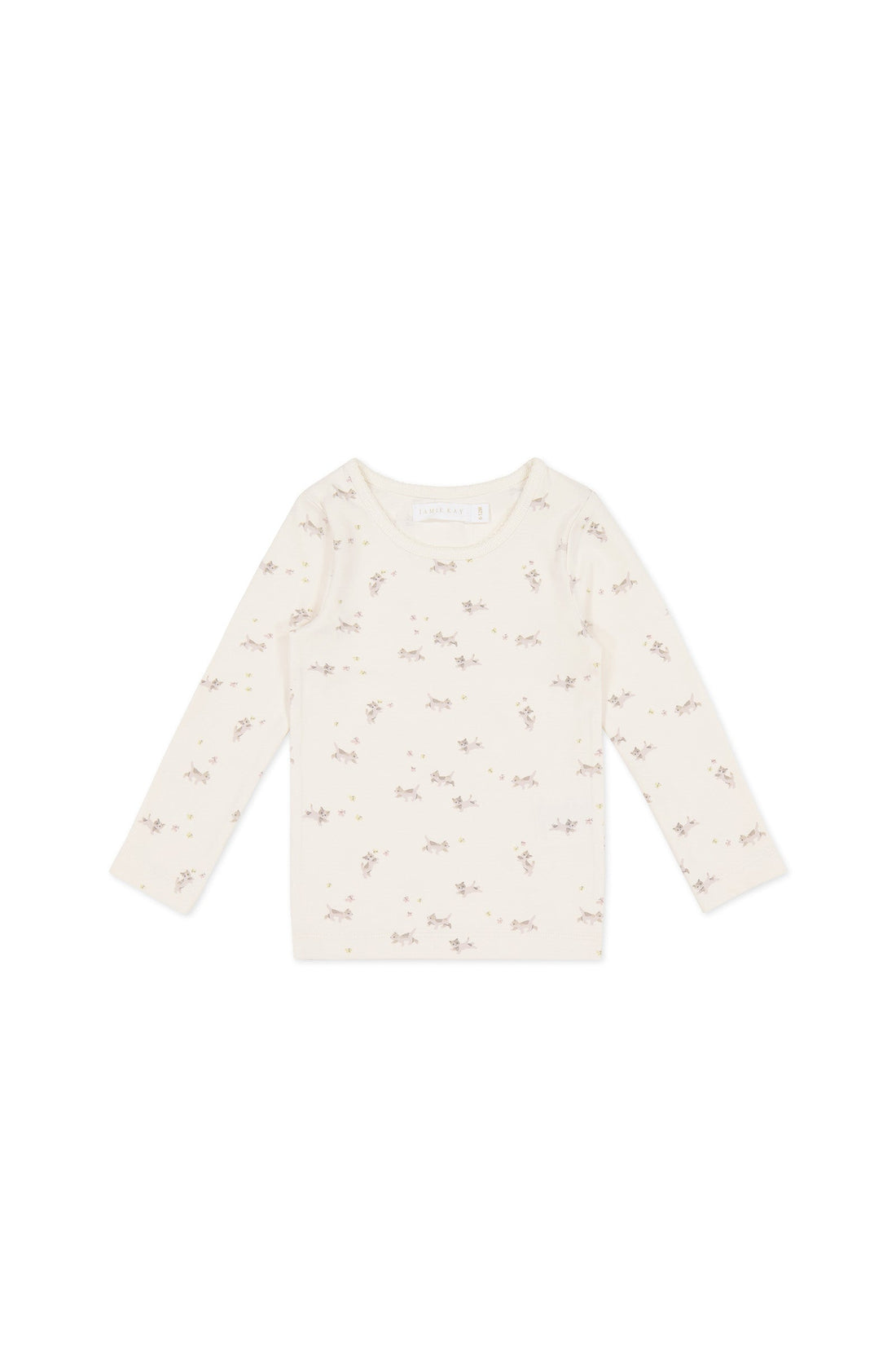 Organic Cotton Long Sleeve Top - Playful Kittens Childrens Top from Jamie Kay Australia