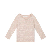 Organic Cotton Long Sleeve Top - Rosalie Field Rose Childrens Top from Jamie Kay Australia