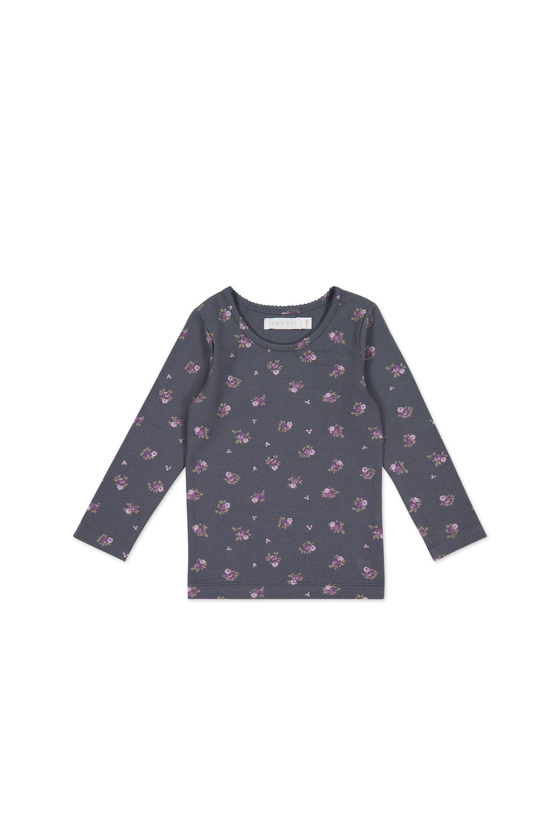 Organic Cotton Long Sleeve Top - Simone Lava Childrens Top from Jamie Kay Australia